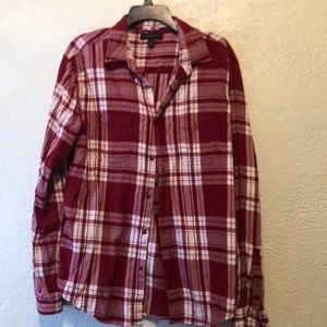 Aeropostale red and white flannel